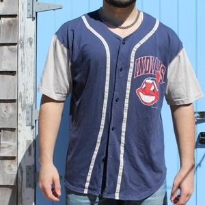 90s vintage baseball jersey cleveland
